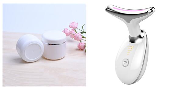 EMS Thermal Neck Lifting & Tightening Massager, Electric Microcurrent Wrinkle Remover, LED Photon Face Beauty Device For Woman