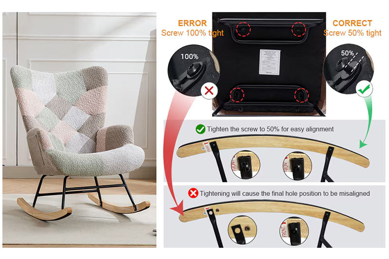 Modern Patchwork Accent Chair With Solid Wood Armrest And Feet, Mid-Century Modern Accent Sofa, Fabric Sofa Chair For Living Room Bedroom Studio, Comfy Side Armchair For Bed