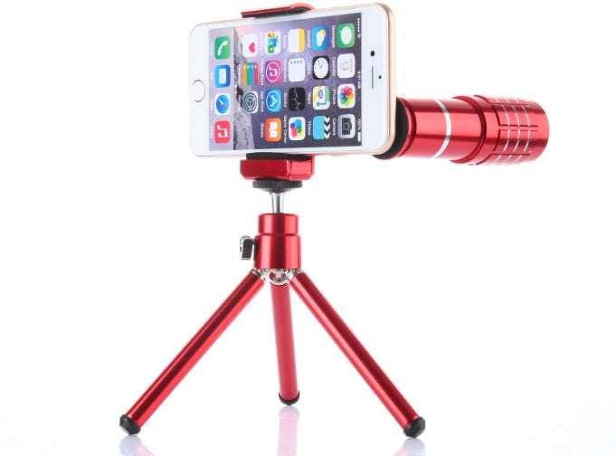 Compatible With , 12 Times Mobile Phone Lens Chinese Red 12X Telescope Photography Long Focus Lens Camera Phone Accessories