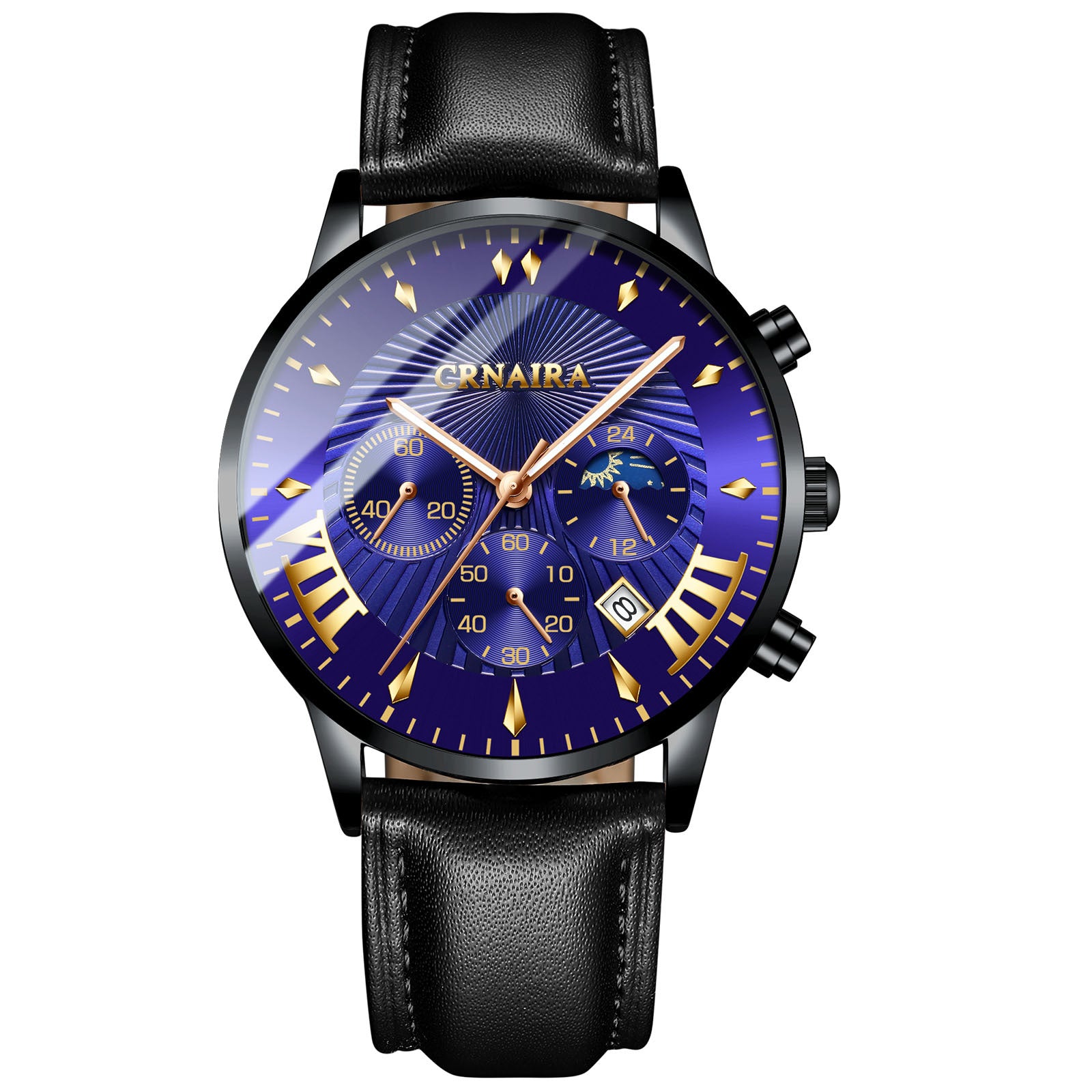 Men's Fashion Imitation Three-eye Waterproof Quartz Watch
