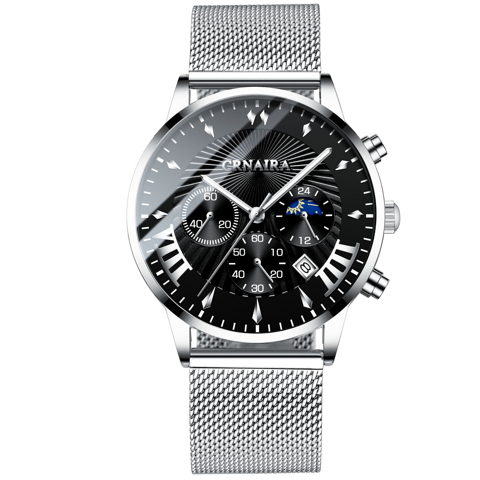 Men's Fashion Imitation Three-eye Waterproof Quartz Watch