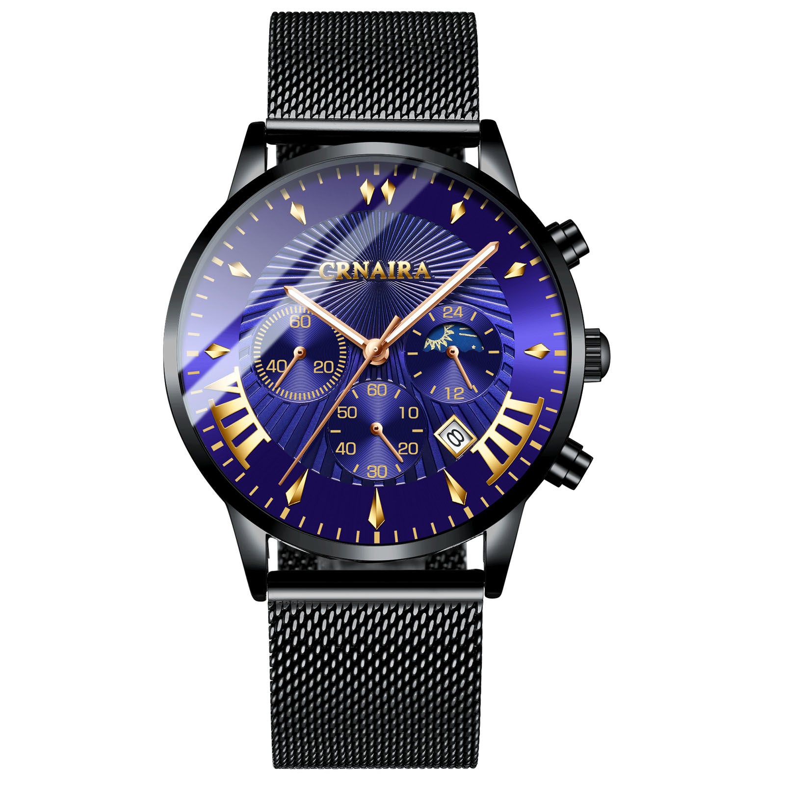 Men's Fashion Imitation Three-eye Waterproof Quartz Watch