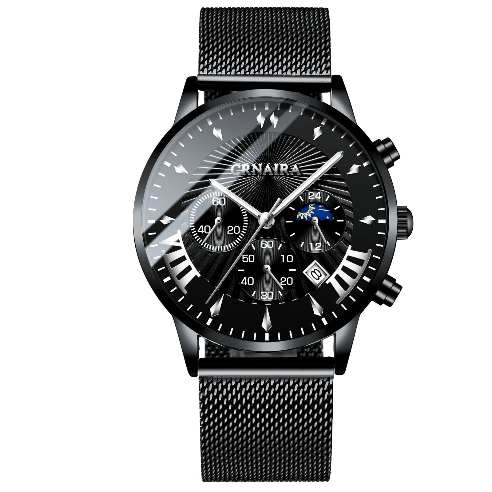 Men's Fashion Imitation Three-eye Waterproof Quartz Watch
