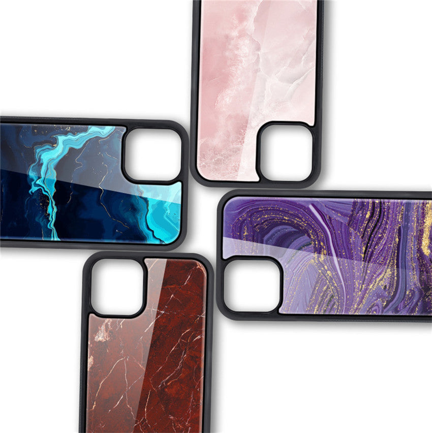 Compatible with Apple , Anti-drop marble pattern mobile phone case