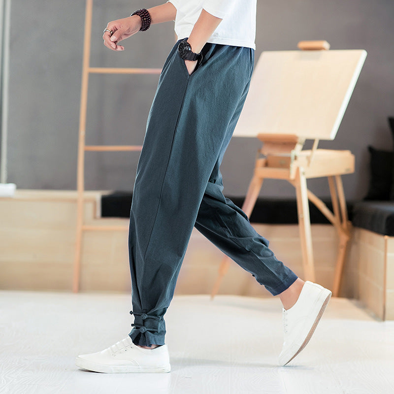 Men's Casual Trousers Retro Plus Size Fashion Elasticated Pants