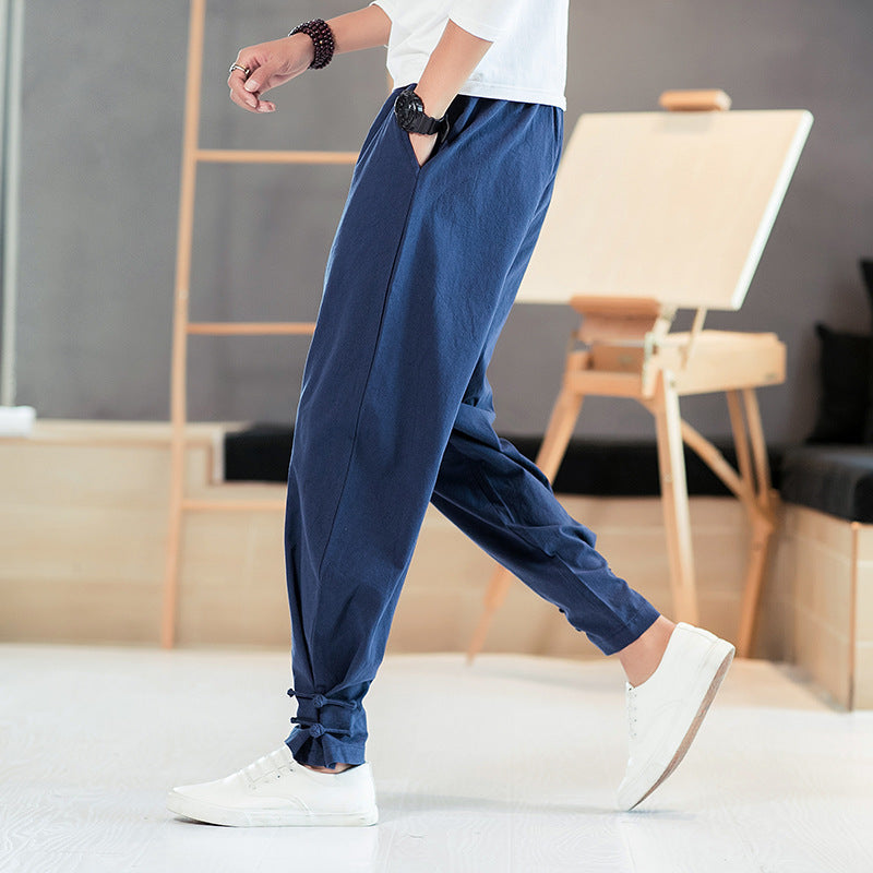 Men's Casual Trousers Retro Plus Size Fashion Elasticated Pants