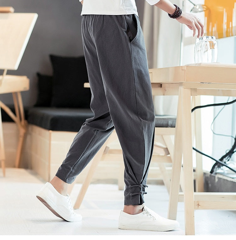 Men's Casual Trousers Retro Plus Size Fashion Elasticated Pants