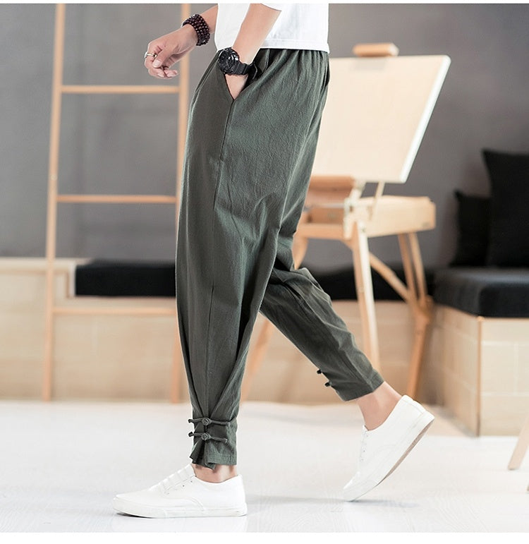 Men's Casual Trousers Retro Plus Size Fashion Elasticated Pants