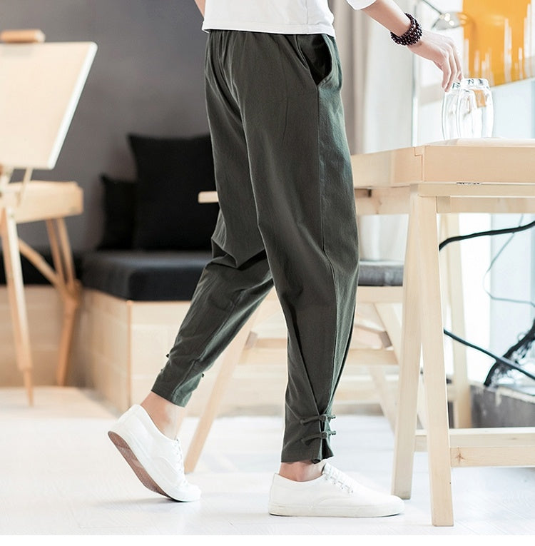 Men's Casual Trousers Retro Plus Size Fashion Elasticated Pants