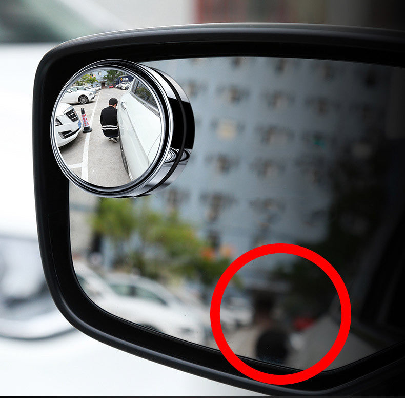Rearview Mirror Car Small Round Mirror 360 Degree Adjustable Blind Spot Mirror Mirror Auxiliary Mirror Large Field Of View Small Round Mirror