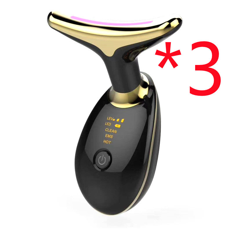EMS Thermal Neck Lifting & Tightening Massager, Electric Microcurrent Wrinkle Remover, LED Photon Face Beauty Device For Woman