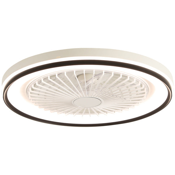 19 Inch RGB Dimmable LED Enclosed Ceiling Fan With Embedded Bladeless 6-speed Remote Control, Suitable For Bedroom Parties