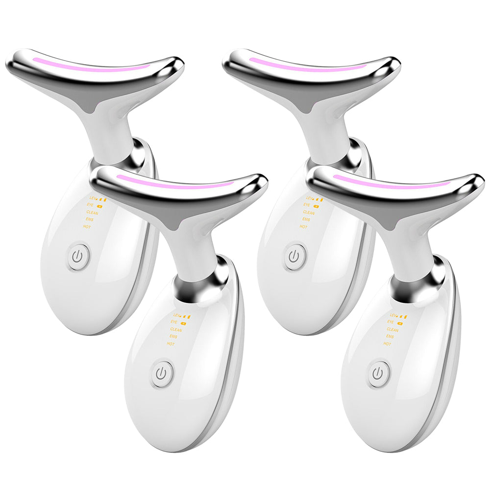 EMS Thermal Neck Lifting & Tightening Massager, Electric Microcurrent Wrinkle Remover, LED Photon Face Beauty Device For Woman