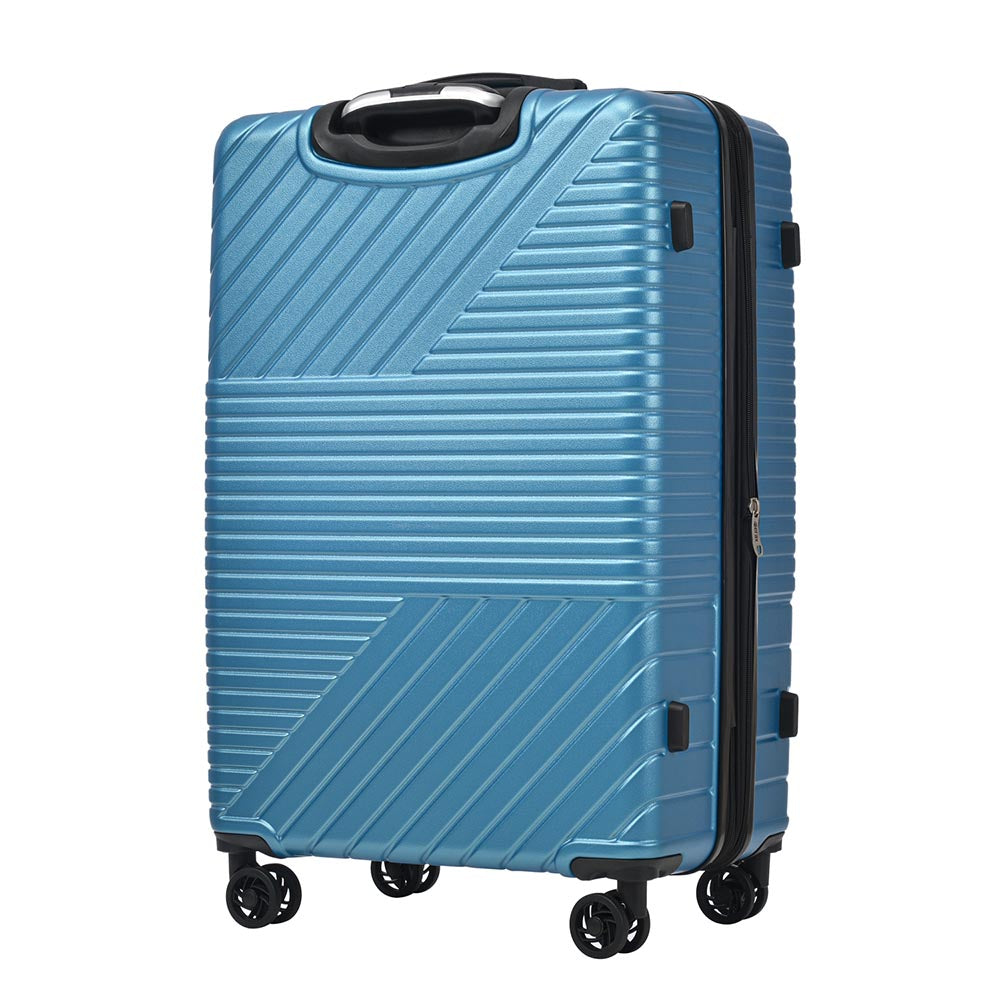3-Piece Lightweight Hard-shell Luggage Set with Double Spinner Wheels and TSA Lock - Blue