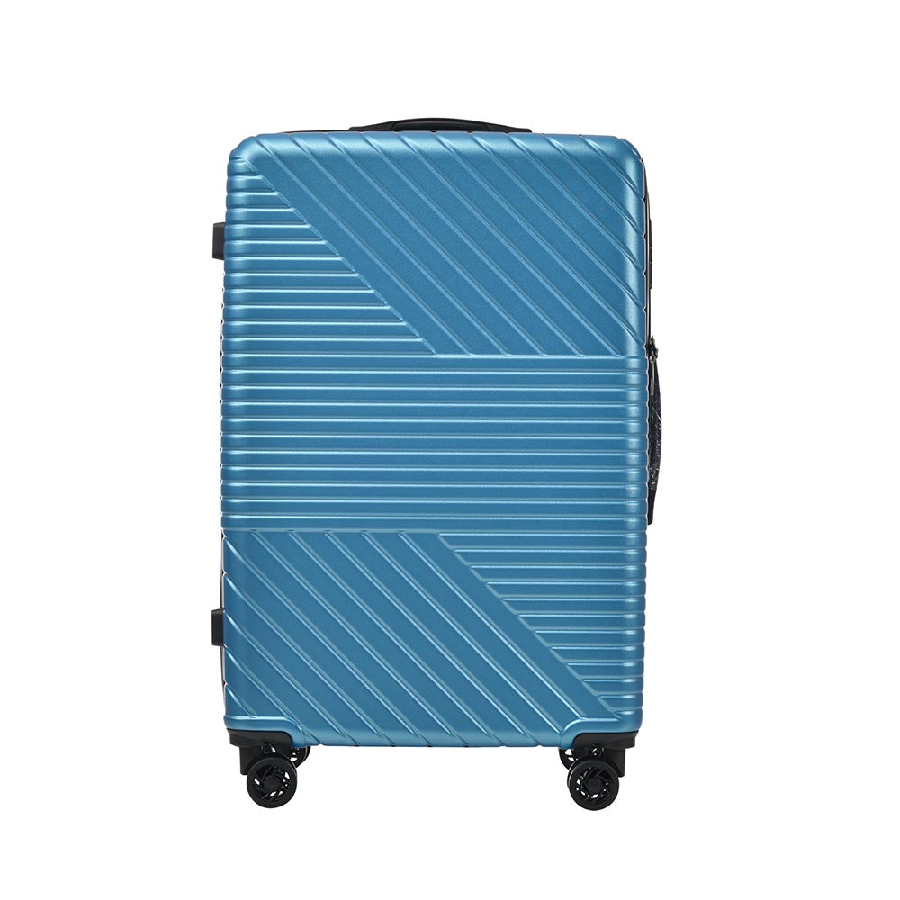 3-Piece Lightweight Hard-shell Luggage Set with Double Spinner Wheels and TSA Lock - Blue
