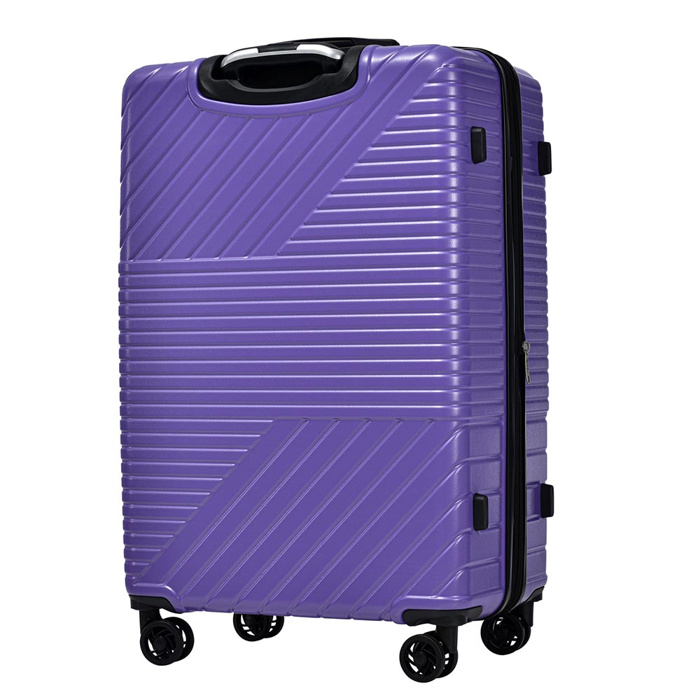 3-Piece Lightweight Hard-shell Luggage Set with Double Spinner Wheels and TSA Lock - Purple
