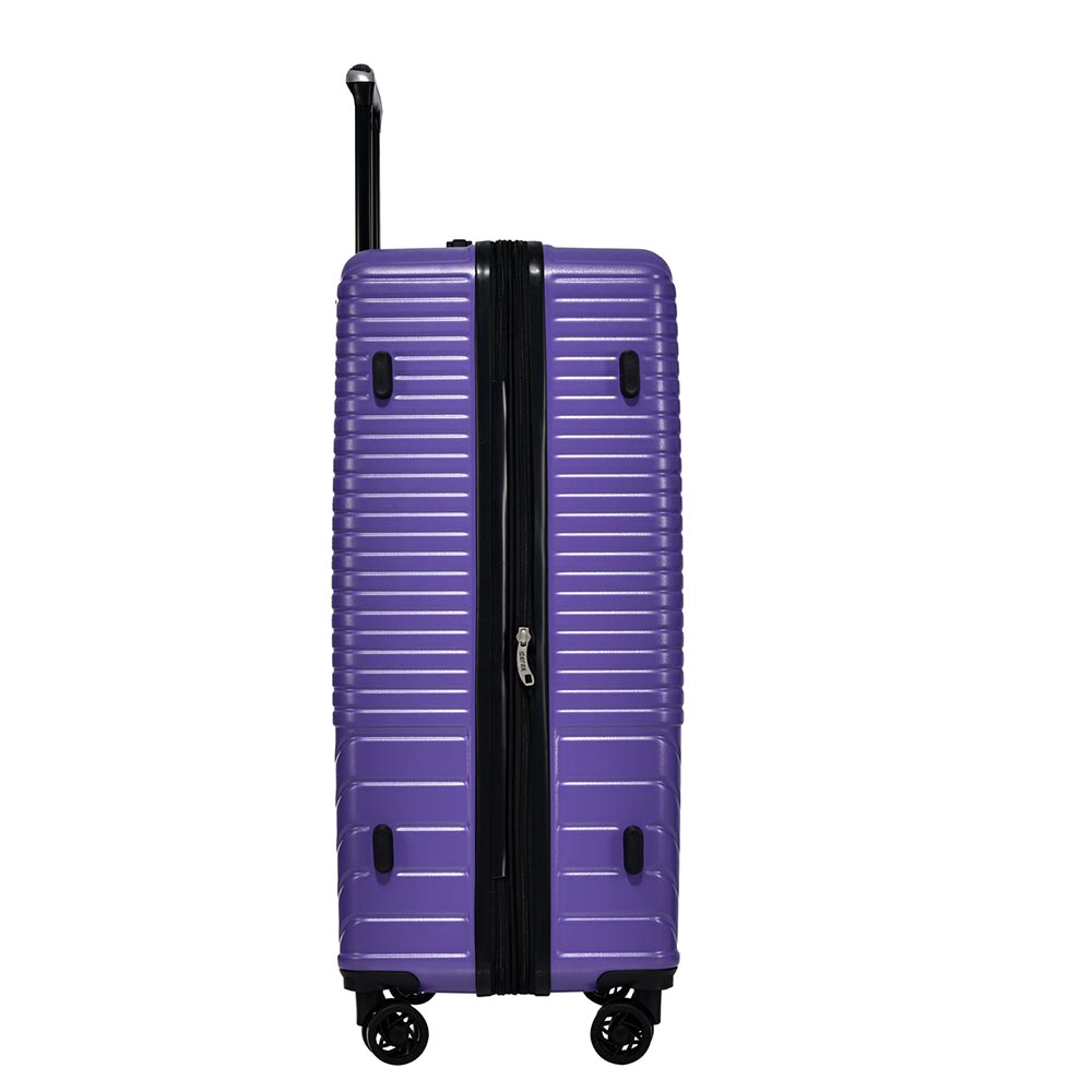 3-Piece Lightweight Hard-shell Luggage Set with Double Spinner Wheels and TSA Lock - Purple