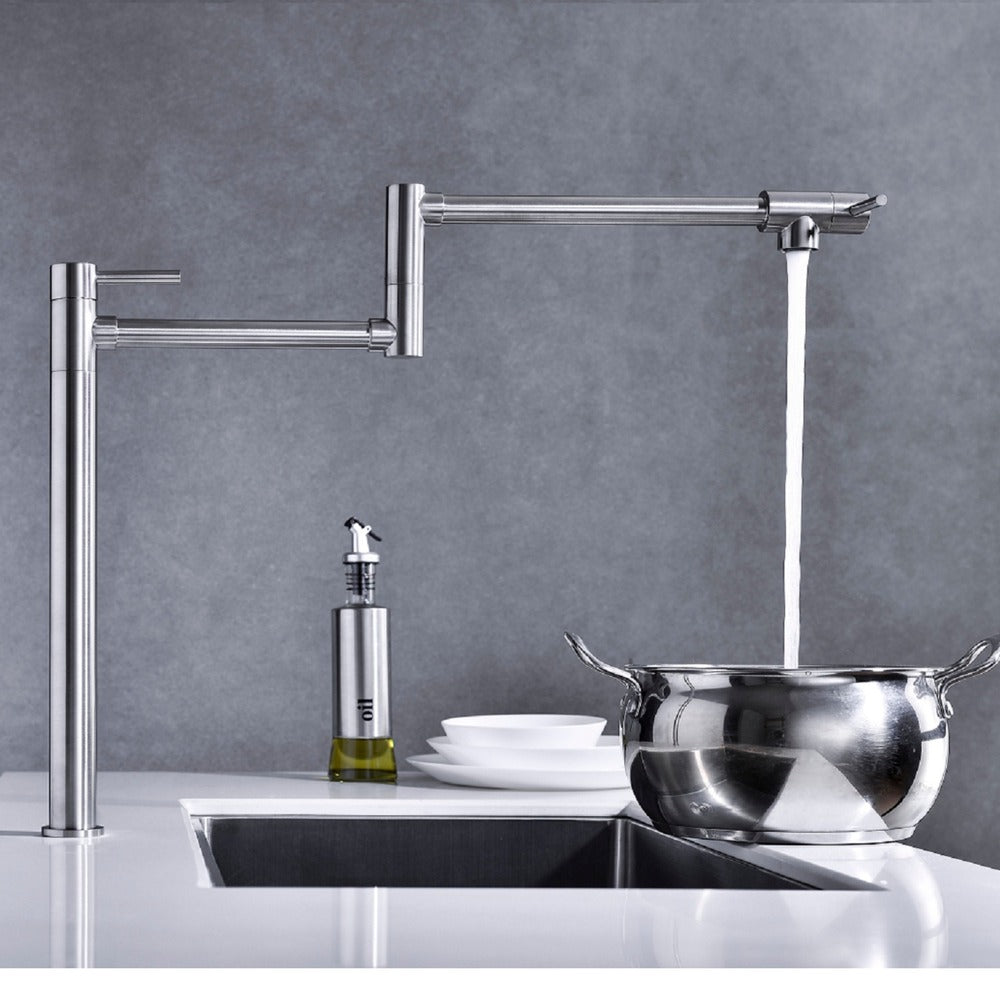 Pot Filler Faucet with Extension Shank-Silver