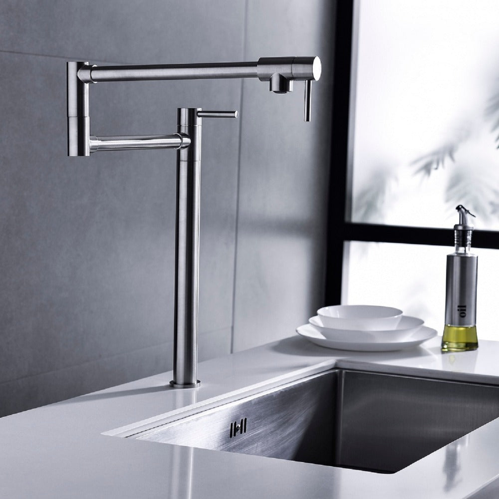 Pot Filler Faucet with Extension Shank-Silver
