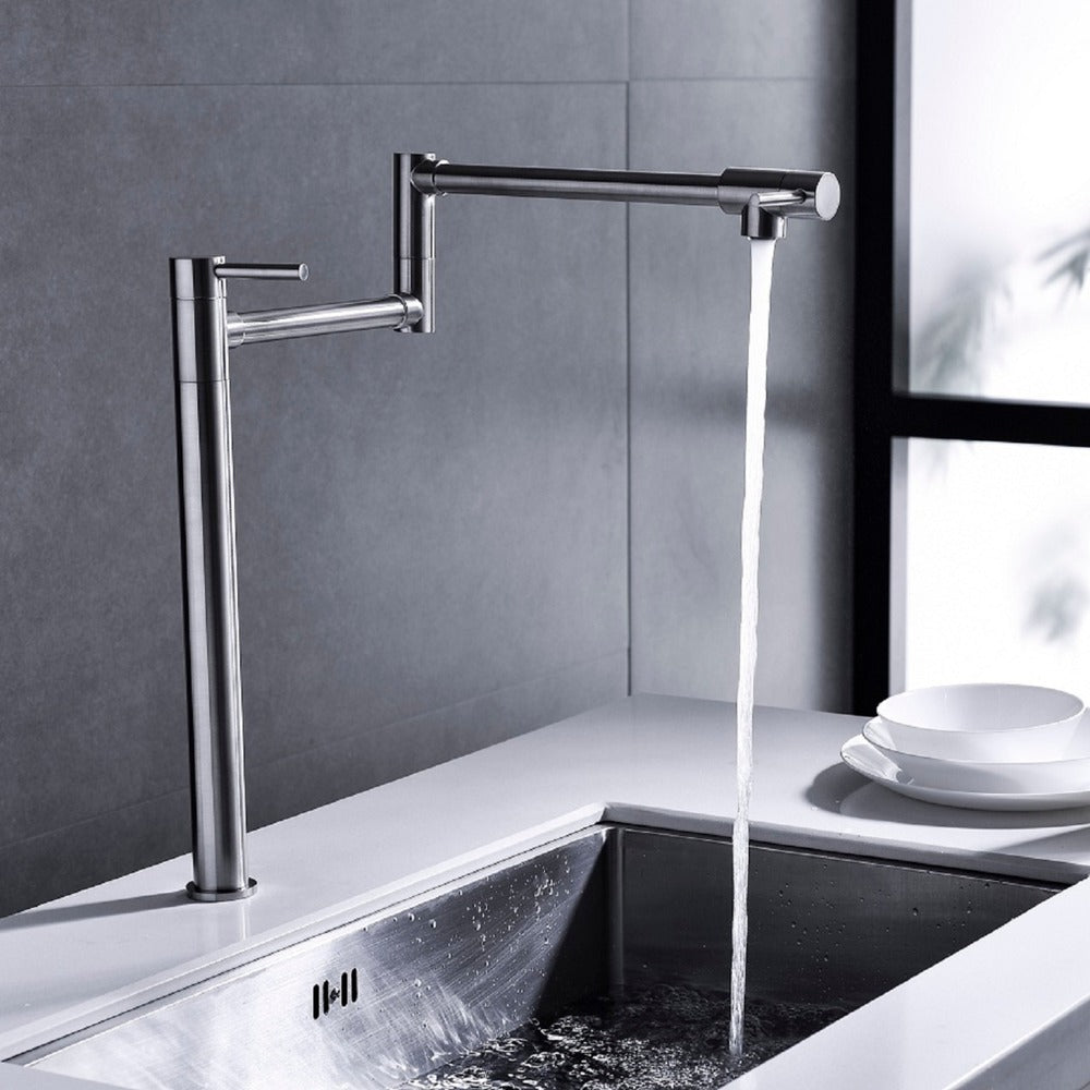 Pot Filler Faucet with Extension Shank-Silver