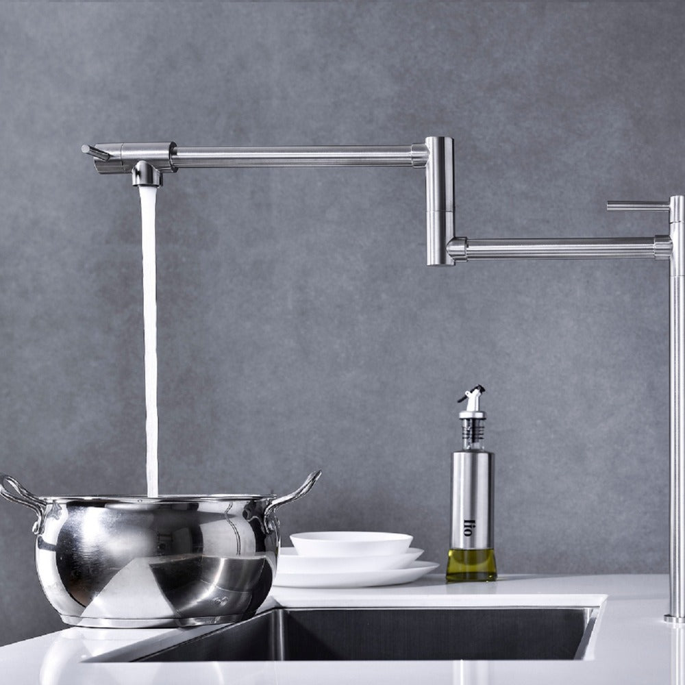 Pot Filler Faucet with Extension Shank-Silver