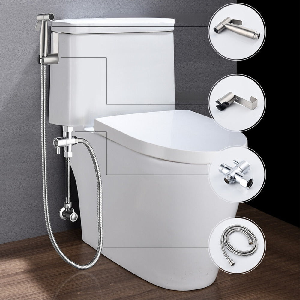 Bidet Sprayer for Toilet Handheld Cloth Diaper Sprayer - Silver
