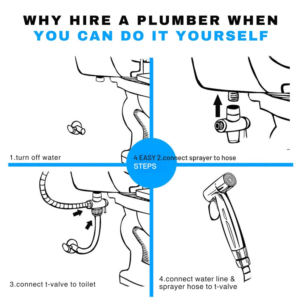 Bidet Sprayer for Toilet Handheld Cloth Diaper Sprayer - Silver