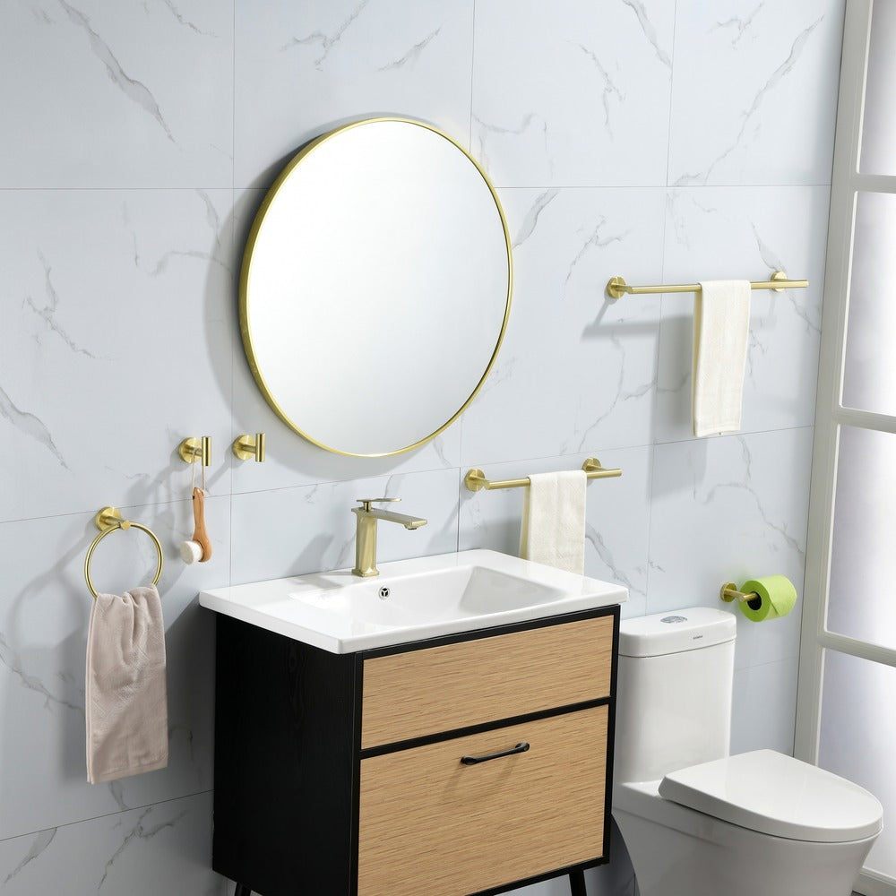 6-Piece Brushed Gold Bathroom Hardware Set