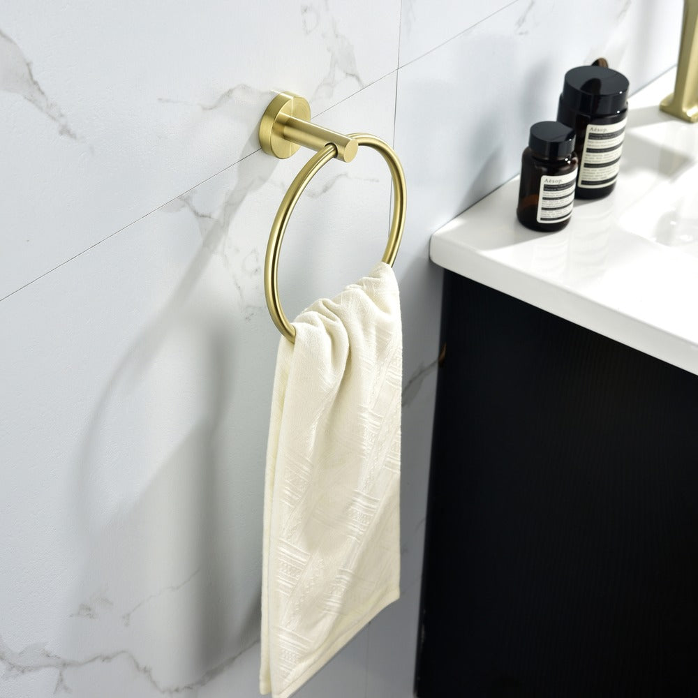 6-Piece Brushed Gold Bathroom Hardware Set