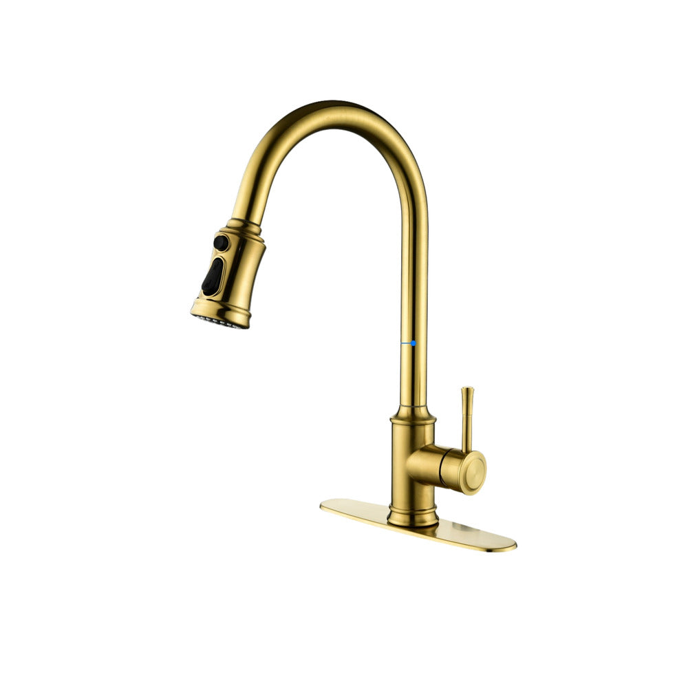 High Arc Pull Out Kitchen Faucet Stainless Steel