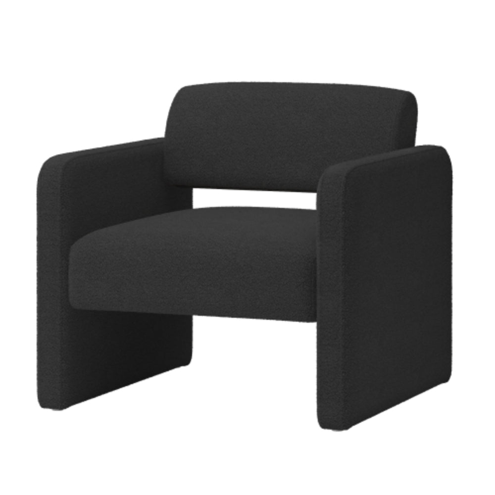 Black Upholstered Single Sofa Chair with Armrests