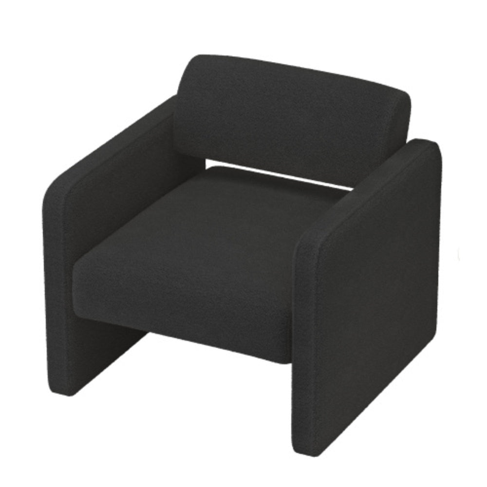 Black Upholstered Single Sofa Chair with Armrests