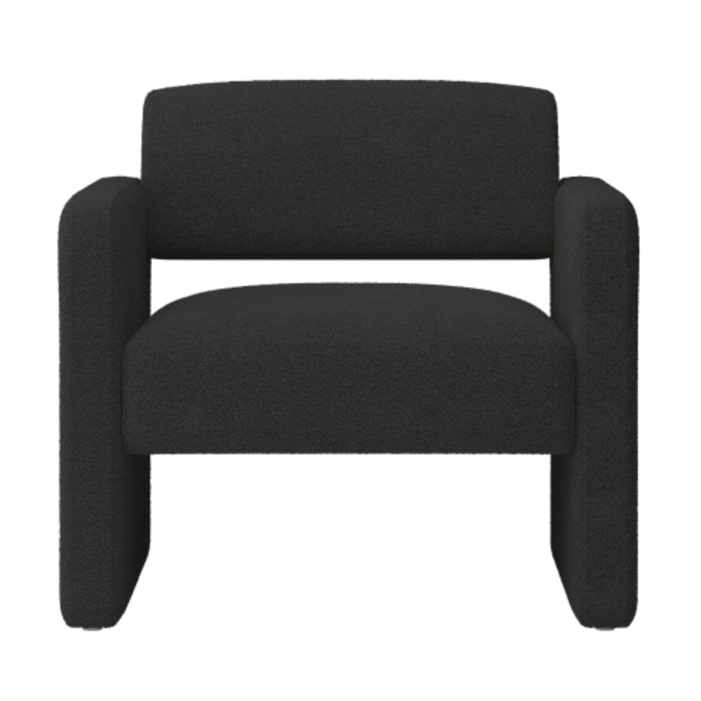 Black Upholstered Single Sofa Chair with Armrests