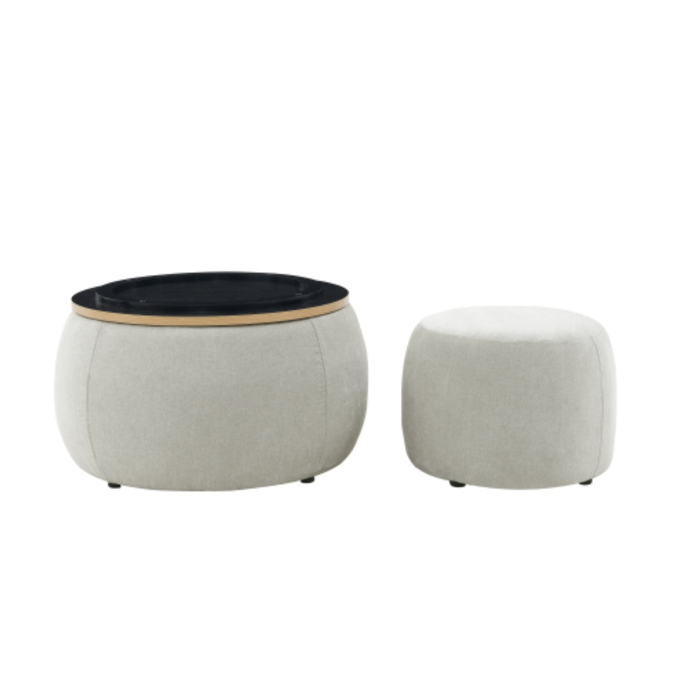 Multi Functional Round Storage Ottoman