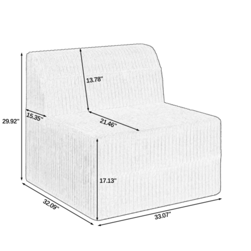 Single Seat Sofa Compressed Sectional Modern Minimalist Style