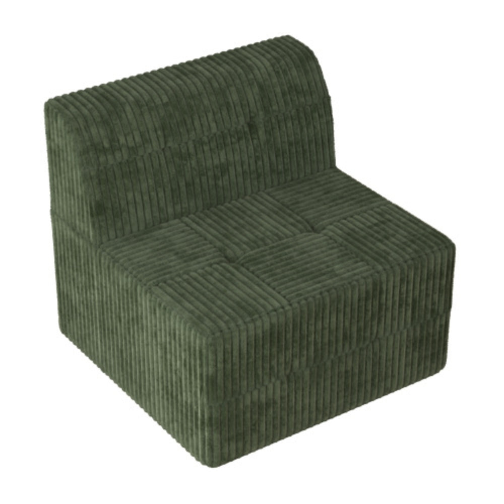 Green Compressed Sectional Sofa with Modern Minimalist Style