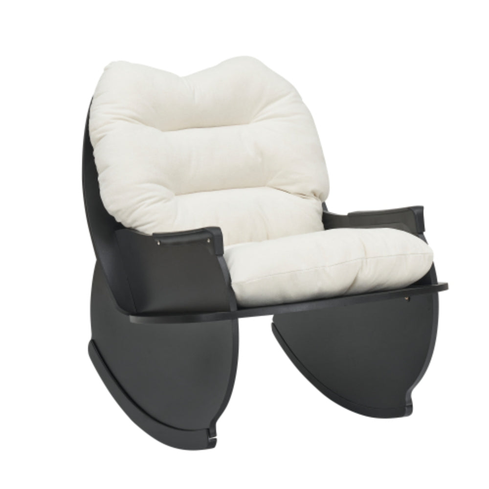 Comfortable Beige Rocking Chair Perfect for Balcony Seniors Kids and Adults