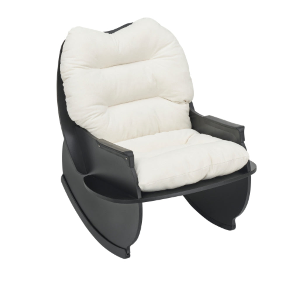 Comfortable Beige Rocking Chair Perfect for Balcony Seniors Kids and Adults