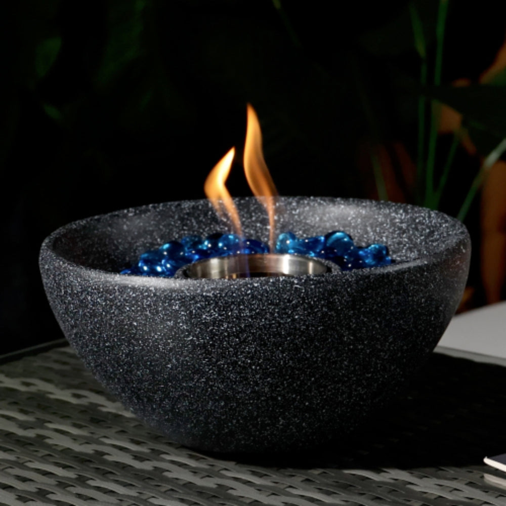 Tabletop Fire Pit Portable and Sleek Round Black Fire Bowl