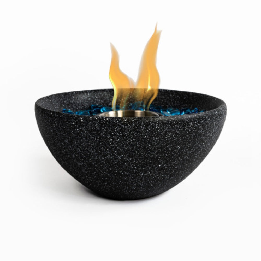 Tabletop Fire Pit Portable and Sleek Round Black Fire Bowl