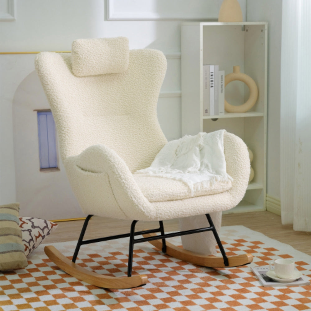 Teddy Upholstered Rocker Glider Chair for Comfortable Nursery Time