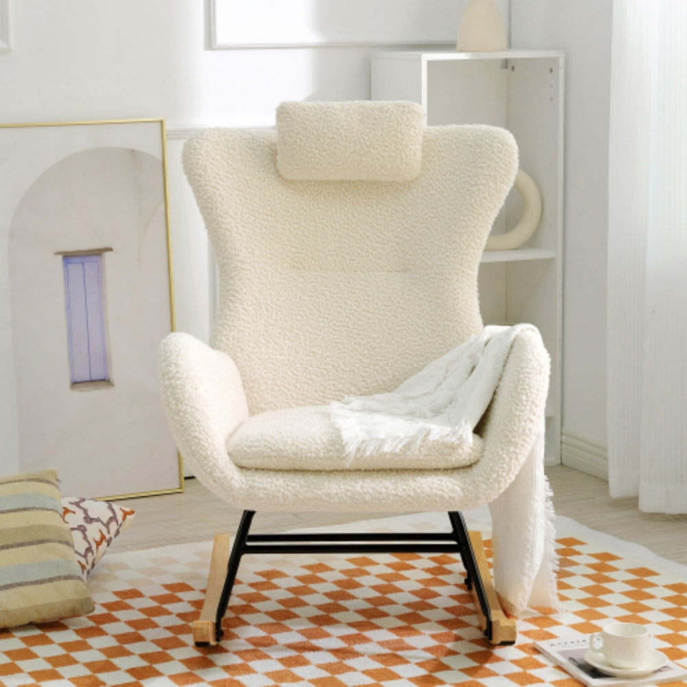 Teddy Upholstered Rocker Glider Chair for Comfortable Nursery Time
