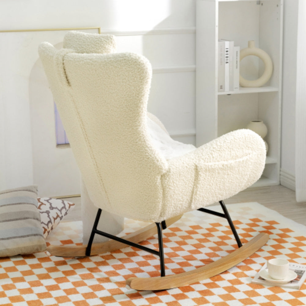Teddy Upholstered Rocker Glider Chair for Comfortable Nursery Time