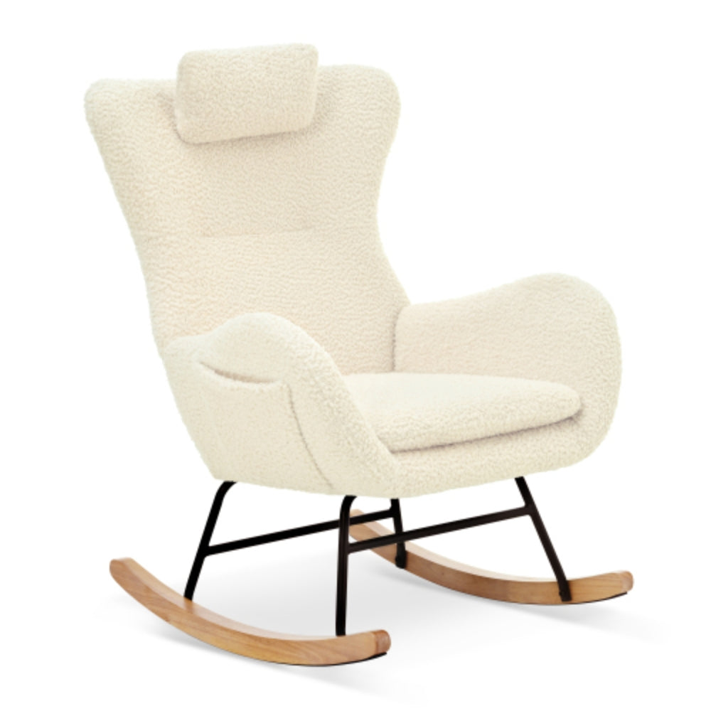 Teddy Upholstered Rocker Glider Chair for Comfortable Nursery Time
