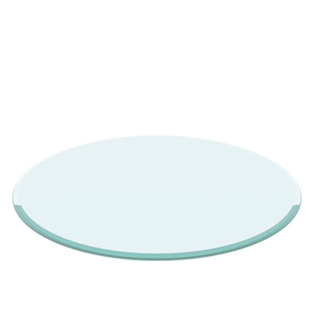 32 Inch Round Tempered Glass Table Top Flat Polished Edge
