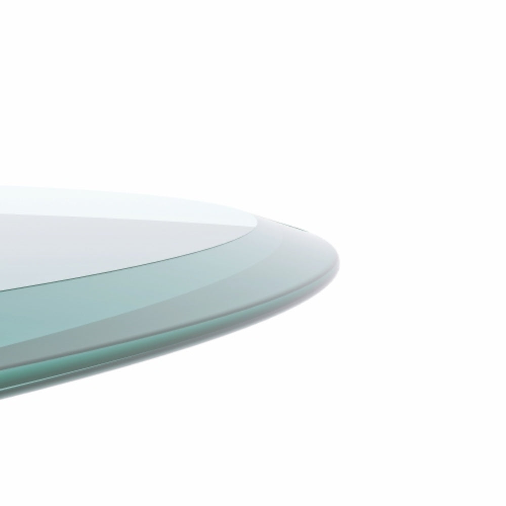 32 Inch Round Tempered Glass Table Top Flat Polished Edge