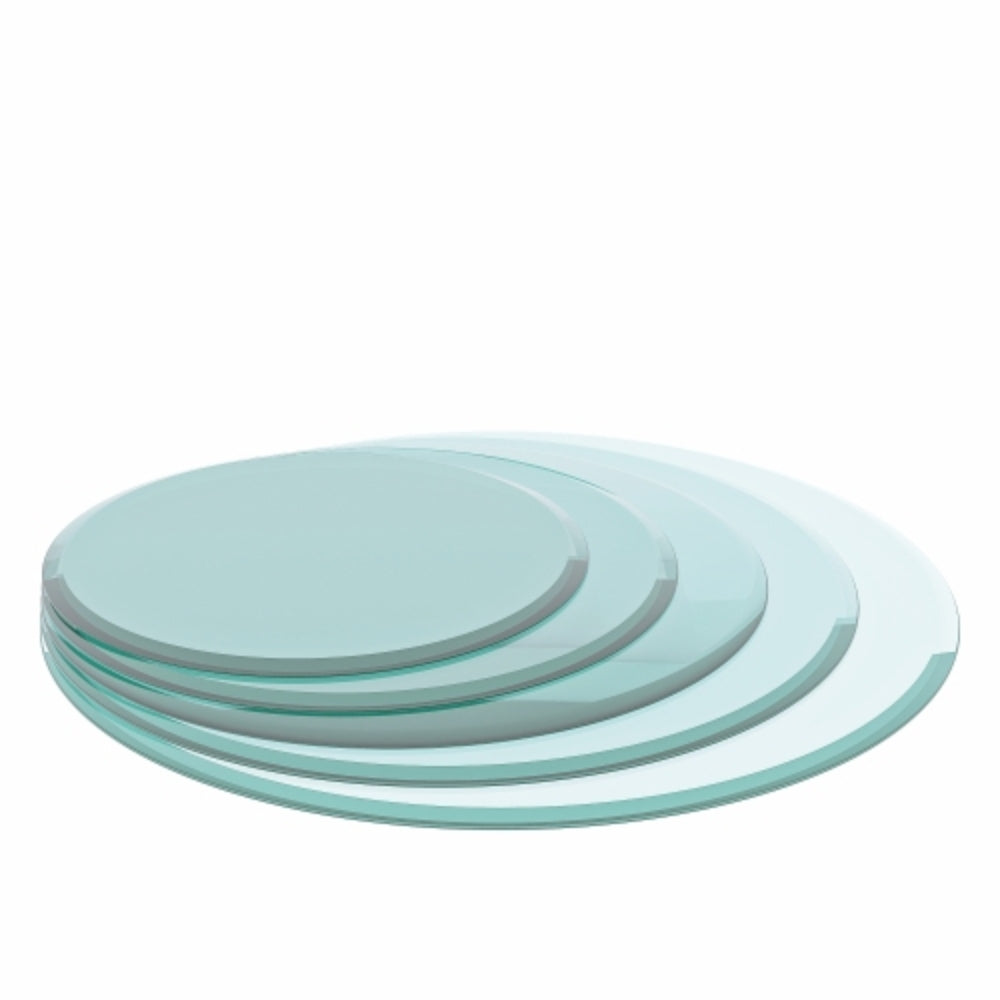 32 Inch Round Tempered Glass Table Top Flat Polished Edge