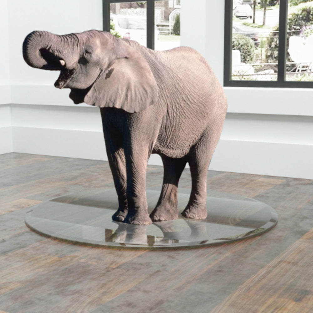 36 Inch Round Tempered Glass Table Top Flat Polished Edge