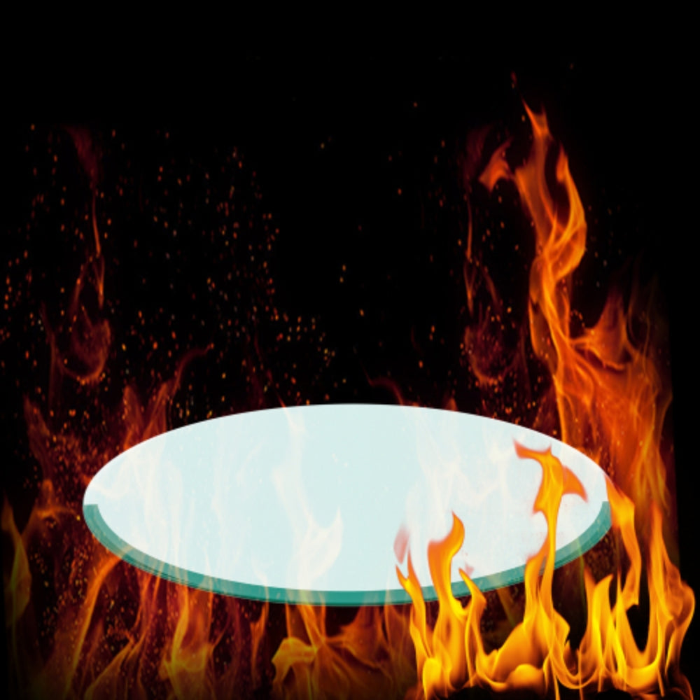 36 Inch Round Tempered Glass Table Top Flat Polished Edge
