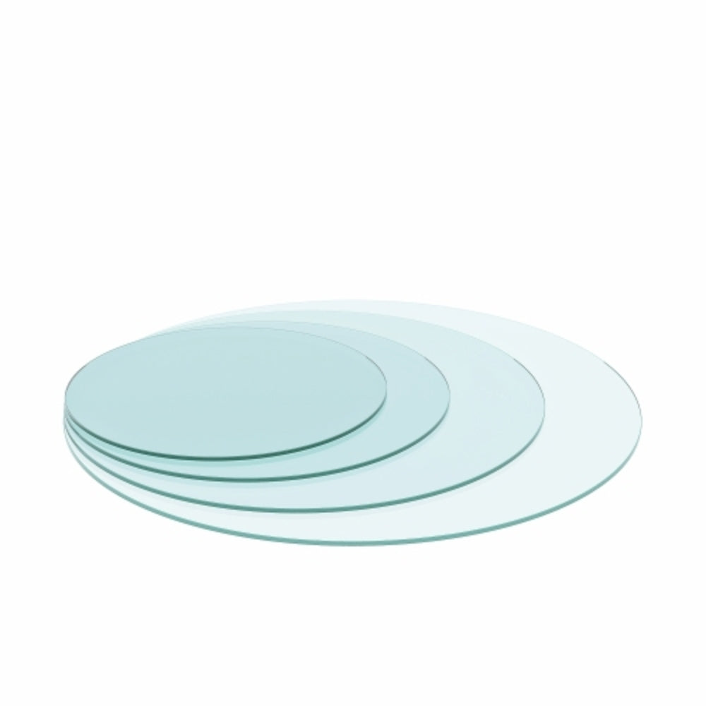36 Inch Round Tempered Glass Table Top Flat Polished Edge